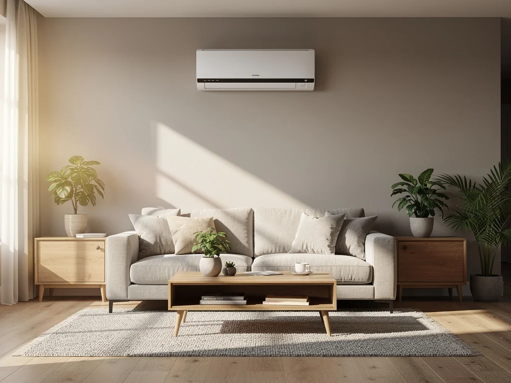 Pompe à chaleur air/air réversible dans un salon familial